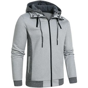 Sudaderas con capucha de hombre de Algodón 100% con logotipo personalizado, ropa de hombre de forro polar, sudaderas con capucha de gran tamaño en blanco, cremallera básica de Color sólido - Product Image 3