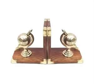 Wholesale Modern Creative Desktop Oval Black Walnut Bookend Metal Butterfly <b>Book</b> Stops with Decorative Shelves - Product Image 4