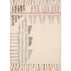 พรมขนสัตว์เบจและสีน้ำตาลลายเรขาคณิตแบบทอเรียบสำหรับใช้ในบ้าน-PDJW-66 - Product Image 1