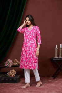 Kurti en coton et lin de qualité supérieure pour femmes, prêt à être expédié, du S au XXL - Product Image 3