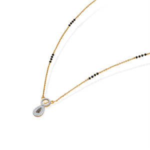 Collier torsadé en or orné d'un cœur Mangalsutra - Product Image 4