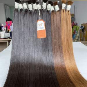 Extensions de cheveux vierges vietnamiennes 8-40 pouces longueur en vrac soie droite Remy cheveux faisceaux cuticule aligné naturel noir gratuit - Product Image 4