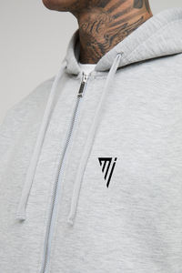 Wholesale Mens <b>Grey</b> Zip Up Hoodie Streetwear Plain <b>Sweatshirt</b> Soft Cotton Fleece Hooded Jacket Casual Warm Winter Hoodies - Product Image 3