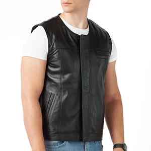 Gilet de moto d'hiver professionnel pour homme, design personnalisé, vente chaude 2026, style en cuir véritable, capuche en fourrure de mouton, noir - Product Image 6