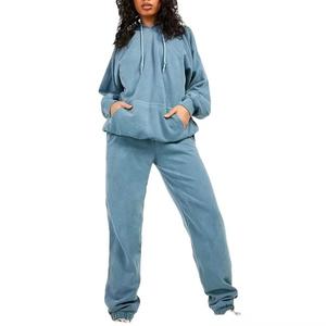 Survêtements d'hiver vintage en tissu uni délavé à l'acide personnalisés, streetwear pour hommes, impression délavée, poids lourd, sweat-shirt écologique - Product Image 1