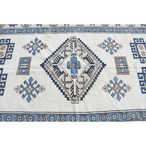 พรมตุรกีขนาดใหญ่ 5.9x8.7 ฟุต พรมวินเทจ พรมขนสัตว์สีน้ำเงิน - Product Image 4