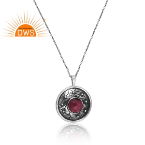 Collar con colgante de piedras preciosas de rubí Natural de plata de nuevo diseño para mujer, joyería personalizada para mujer, regalo para ella - Product Image 2