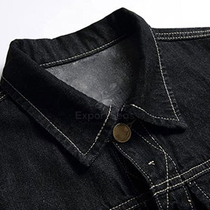 Suministro directo de fábrica Su propio logotipo Hombres Jeans Chaleco Transpirable Tallas grandes Color personalizado Hombres Jeans Chaleco - Product Image 3