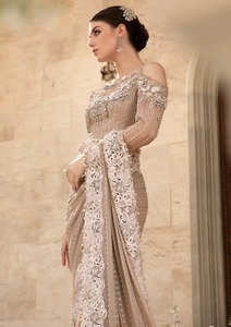 คอลเลคชั่นงานปักแบบปากีสถานล่าสุด ชุดเดรสผ้าไหมคาตันแฟนซี 3 ชิ้นสำหรับผู้หญิง – ลายพิมพ์ดิจิทัลสำหรับงานอีดและงานแต่งงาน - Product Image 2