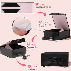 Caja de regalo magnética para regalos de 7,08x7,08x2,95 pulgadas, Cajas de Regalo pequeñas con tapa para mujeres, cajas de recuerdo de boda de papel, regalo de cumpleaños - Product Image 3