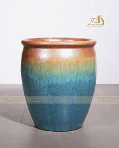 Pot en céramique émaillée durable moderne écologique de qualité supérieure GL417H73-YJO l'accent lumineux d'ombre de jade jaune pour la plantation de jardin à la maison - Product Image 4