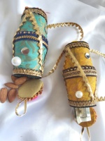 Mini boîte décorative Dholak, boîte à monnaie et à fruits secs pour Haldi, Mehndi, Sangeet - Cadeaux de mariage pakistanais, punjabi et bangladais