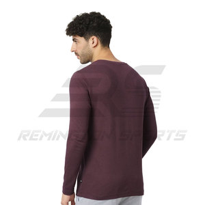 Vente en gros T-shirts à manches longues personnalisés T-shirts à manches longues et col rond coupe ajustée décontractée pour hommes - Product Image 3