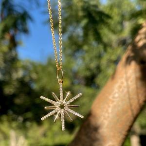 14k Star Lab Grown Diamant Pendentif Or Massif Dainty Lab Grown Diamant Collier De Mariage Femmes Collier Pour Anniversaire Bijoux - Product Image 4