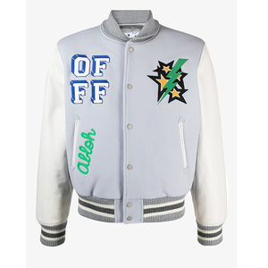 Top diseño al por mayor OEM personalizado moda cadena bordado parche Varsity chaqueta clásica bombardero abrigo para hombres - Product Image 1