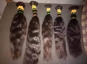 Nous avons des extensions de cheveux humains non traités toutes les cuticules alignées cheveux en vrac extrémités épaisses au prix d'usine en gros - Product Image 3