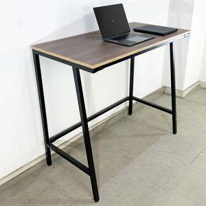 Table sur pieds en contreplaqué minimaliste 120x60x105cm Trapeze 2 pieds en fer, assemblage requis STD68032 - Product Image 2
