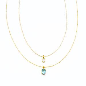 Large Oval Cut Moss Agate <b>Necklace</b> Natural Gemstone Pendant Gold <b>Layered</b> Jewelry Elegant Bezel Set <b>Necklace</b> Gift for Her - Product Image 1