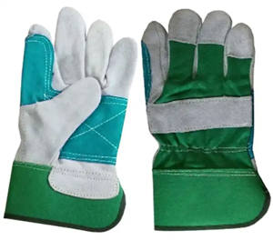 Gants de gréeur canadiens de qualité supérieure Gants de travail en coton haute performance Cuir de vache fendu de haute qualité pour la sécurité du jardinage - Product Image 3