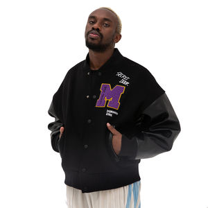 Veste d'hiver à manches longues pour hommes Varsity Baseball/Sports/Letterman/Bomber Button Style Stand Vente en gros - Product Image 1