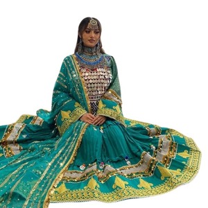 NEW AFGHAN KUCHI TRIBAL TRADITIONAL FLOOR-LENGTH HANDMADE WOMEN'S DRESS with <b>LACE</b> SEQUINED ZIPPERS 2025 DESIGNS - Product Image 1