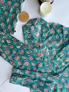 Conjunto de pijama de algodón suave con estampado de Tigre, traje de noche largo para adultos, estilo PJ informal de talla grande para fiestas nupciales, ropa de dormir de verano - Product Image 5