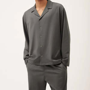 Ensemble de pyjama à manches longues en coton biologique pour homme, pyjama durable, vêtement de nuit personnalisé à boutons - Product Image 6