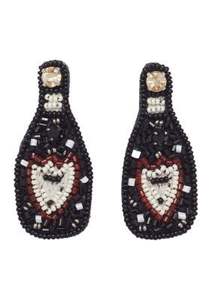 Choix travail manuel broderie blanc et noir perlé boucles d'oreilles goutte élégant fantaisie exclusif Premium et bijoux Unique haut pour fille - Product Image 3