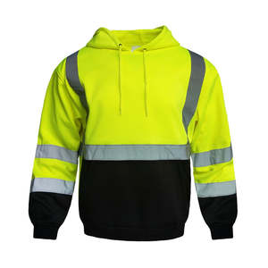 2024 OEM Hi Vis hombres sudaderas con capucha hombres ropa de trabajo chaqueta con capucha construcción de alta visibilidad reflectante seguridad Sudadera con capucha (verificada por PayPal) - Product Image 6