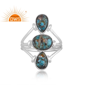 New Arrival Fine Sterling Silver Natural Boulder <b>Turquoise</b> Gemstone Statement <b>Ring</b> Custom Jewelry Manufacturer - Product Image 4