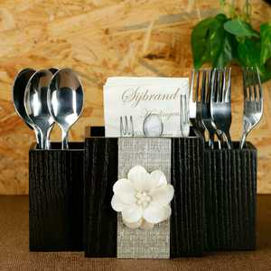 Elegantes juegos de cubiertos con caja de madera para el hogar, Hotel, restaurante, cucharas de mesa, soporte para mesa de comedor, cajas de pañuelos multifuncionales - Product Image 2