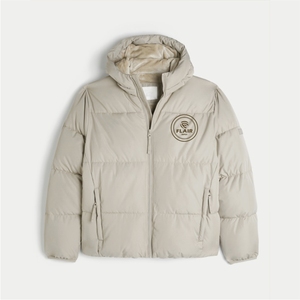 Veste matelassée en denim de haute qualité pour homme, style vintage, col à capuche, logo brodé sur le devant, motif uni, fermeture éclair d'hiver - Product Image 5