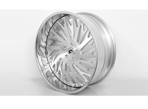 Mejor Oferta Limitada: Juego de 3 Ruedas Forjadas Forgiatto Biaforca de 22x9/10.5" con Acabado Cepillado y Borde Cromado (5x120/114/120, +28/38mm) - Product Image 3