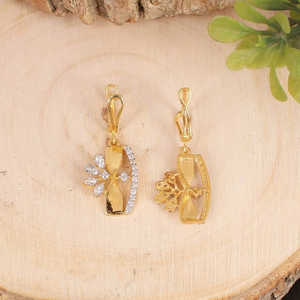 Pendientes de puño fino de Plata de Ley 925, chapado en oro y gota diseño colgante, joyería elegante y elegante - Product Image 1