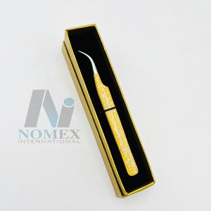 Pinces à cils en acier inoxydable, pointe courbée, revêtement brillant en gel, couche protectrice, anti-corrosion, durables - Product Image 6