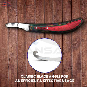 Couteau à sabot droitier professionnel maréchal-ferrant lame tranchante en acier inoxydable et poignée ergonomique - Product Image 4