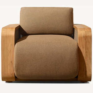 เก้าอี้โซฟาทำจากไม้สักคุณภาพดี ดีไซน์ทันสมัย พร้อมเบาะนุ่มสำหรับใช้งานกลางแจ้ง - Product Image 1