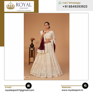 ชุดผ้า Georgette lehenga choli สวยงามงานแต่งงานหรูหราคุณภาพระดับพรีเมี่ยมดีไซน์ที่ไม่เหมือนใคร - Product Image 2