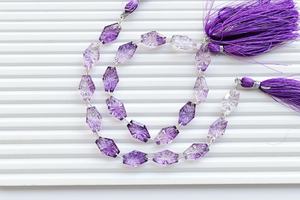 10 Piezas de Amatista Bicolor Púrpura de Grado AA+ de Alta Calidad, Talladas en Hexágono Radiante, Piedra Natural con Doble Perforación para Joyería, 15x10x5 - Product Image 3