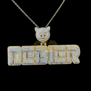 Colgante Personalizado de Plata de Ley 925 con Baño de Oro de 10K, Diseño de Árbol GLO de Hip Hop, con Moissanita VVS, Nombre Cristiano Personalizado, para Fiestas - Product Image 5