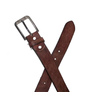 Ceinture en cuir de peau de vache véritable de style décontracté impression marron personnalisable avec alliage pour boucle approvisionnement en gros - Product Image 1