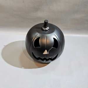 Citrouille noire moderne fait à la main porte-lampe à thé luxe rond en aluminium lanterne décorative de table pour Halloween décor à la maison - Product Image 4
