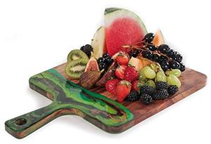 Tabla de servir de madera de Acacia de resina epoxi hecha a mano más vendida, patrón de Río, utensilios de cocina, bloques de cortar, Apto para lavavajillas, artesanías HF - Product Image 5