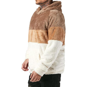 Wholesale Men's <b>Sherpa</b> Pullover <b>Hoodie</b> Winter Breathable Solid Color 100% Cotton Warm Customized Logo Pocket Fleece <b>Hoodies</b> - Product Image 5