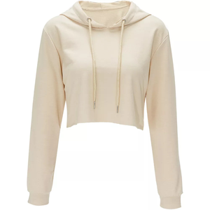 Ropa de mujer Logotipo personalizado Impresión de manga larga Sudadera con capucha Sudaderas Mujeres Crop Top Sudadera con capucha - Product Image 1