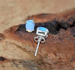 Handmade Silver Boho Style <b>Stud</b> <b>Earrings</b> Jewelry 925 Sterling Silver <b>Opal</b> Gemstone Trending <b>Earrings</b> Jewelry For Women Gift For - Product Image 4