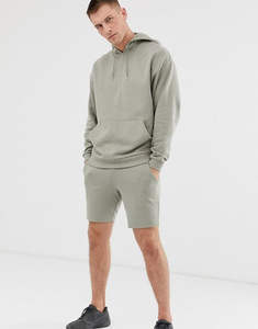 Ensemble survêtement homme personnalisé à manches courtes et short, haute qualité, 100% coton biologique, sweat-shirts et shorts pour homme - Product Image 1