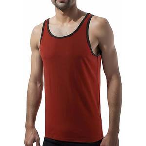 เสื้อกล้ามออกกำลังกายผู้ชายแบบไม่มีแขน  สำหรับเล่นกีฬา  ฟิตเนส  เพาะกาย  วัสดุโพลีเอสเตอร์ผสมสแปนเด็กซ์  รับผลิตแบบ OEM พร้อมสกรีนโลโก้ตามต้องการ - Product Image 1