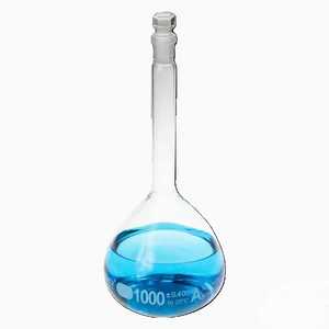High Accuracy 1000ml Volumetric <b>Flask</b> with Leak-Proof Polyethylene Stopper made of Borosilicate Glass for Laboratory Use - Product Image 2