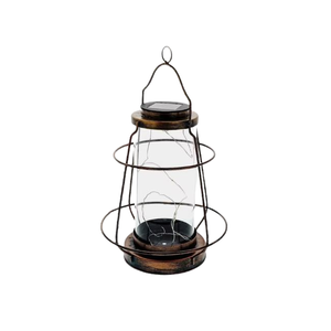 Lanterne T suspendue en fer décorative d'extérieur élégante couleur or noir bougie votive pour la décoration intérieure faite à la main - Product Image 4